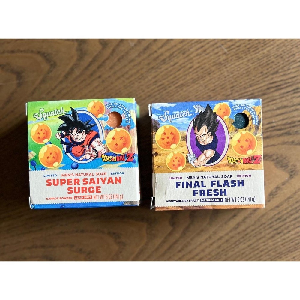 Dr. Squatch Dragon Ball Z Bar Soap Lot of 2 NEW